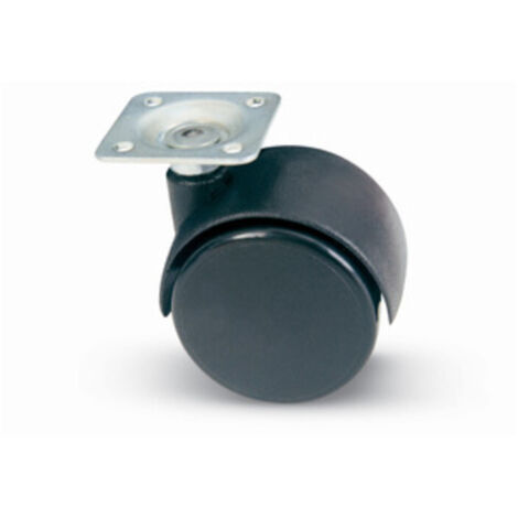 Ruote Doppie In Nylon Con Attacco A Bussola – 40 Mm, Carico 25 Kg, Confezione Da 8 – Ideali Per Sedie, Mobili, Letti – Girevoli A 360°