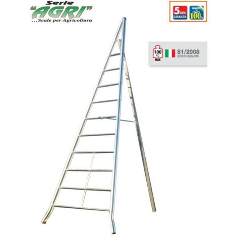 Scala triangolare in alluminio - Facal Agri - Specifiche: 6 gr. cm.250h. Kg.5,70 (AGS250) (1/4)