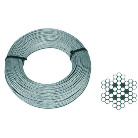 Fune metallica in acciaio inox aisi 316 49 fili - ø mm.4,0xmt.50