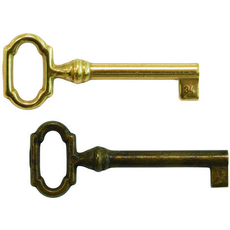 Chiavi per mobili mod.33727 in ottone - mm.27x61 lunghezza gambo mm.34 ottone lucido