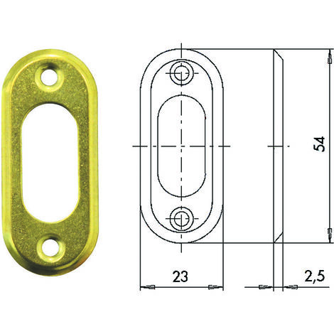 Bocchetta in ottone per cilindri ovali 06027 00 - mm.23x54, spessore mm.2,5 (06027000)