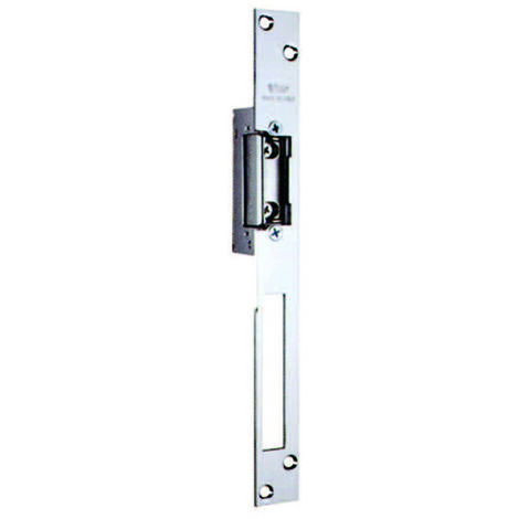 Incontro elettrico simmetrico reversibile con fermo 7755.20 - Lunghezza: cm 25 - Materiale: acciaio nichelato lucido (7755.2078)