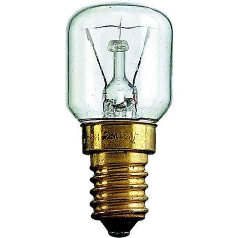 Airam Lampadina T25 25W E14 230V Incandescenza Per Forni fino 300°C Piccola  Pera Chiara