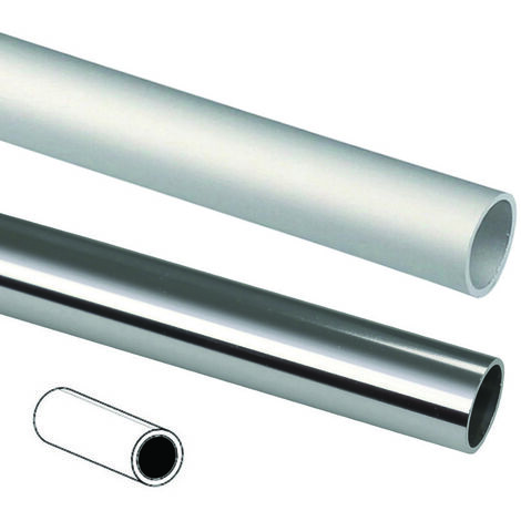 Profilo per fai da te tipo tondo in alluminio anodizzato - Colore: Argento - 8 pz - Misure: mm 16 x  1 - mt 2