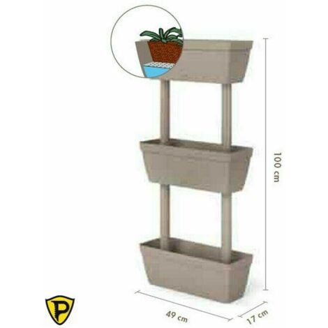 Fioriera multipla cm 50x17x100h tortora