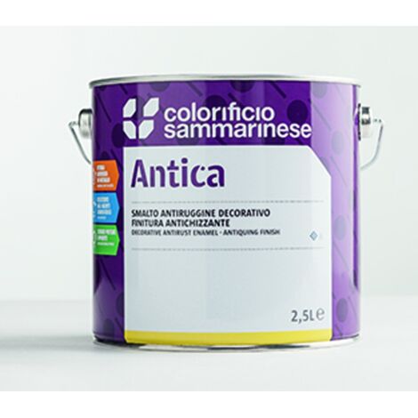 Smalto antiruggine Antica - Colorificio Sammarinese - 6 pz - Colore: Ferro Antico - Capacità: lt 0,750 grana grossa - 6 pz (1/3)