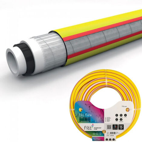 TUBO GIARDINO IRRIGAZIONE 5 STRATI GIARDINAGGIO Ø5/8"-15mm L.25m FITT FLORA