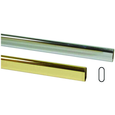 Tubo armadio ovale in acciaio - Lunghezza: mt 2,1 - Specifiche: ottonato mm 15x30h