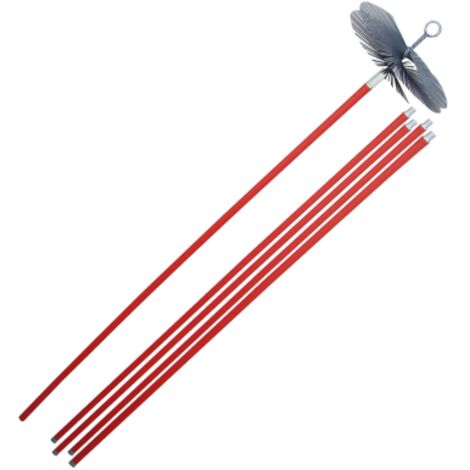 Kit spazzacamino sit scovolo ø 250 mm composto da 5 aste 7 metri
