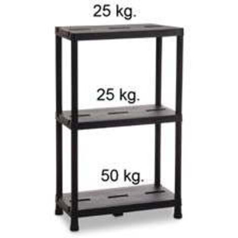 Scaffale Universal Pro 63-3 Per Interni Con 3 Ripiani Nero Art.127 - cm.60x30x95h.