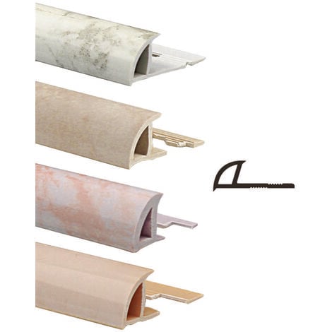 Profilo ecorondmarm mt.2,5 spessore mm.1 pvc - mm.10 pvc bianco carrara