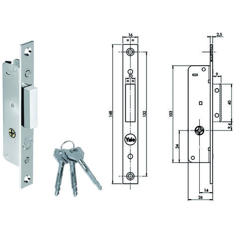 YALE - Serratura Cilindro A Spillo Solo Gancio Per Montante E 20 Yf5815