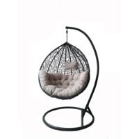 C POLTRONA SOSPESA ACCIAIO E POLYRATTAN 195X105CM LUNA