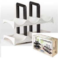 Supporto per Bottiglie Effetto Legno la Cantinetta 6 Bottiglie Panna 33x19x27cm