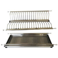 Scolapiatti in Acciaio Inox da 86 cm con Raccogligocce - Modello Metal Style
