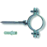 Collari pesanti in acciaio zincato per tubi - Specifiche: 1/2 p/tubi Ø mm 20/25 tassello Ø mm 10 - 10 pz