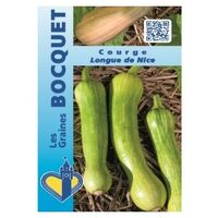 Graines de courge longue de Nice – Non hybrides – Environ 16 graines – Semis de mars à avril – Récolte mi-octobre – Graines Bocquet