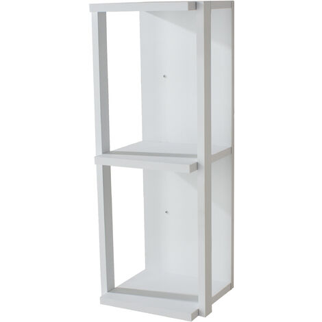 3 shelf, narrow wall unit - matt white