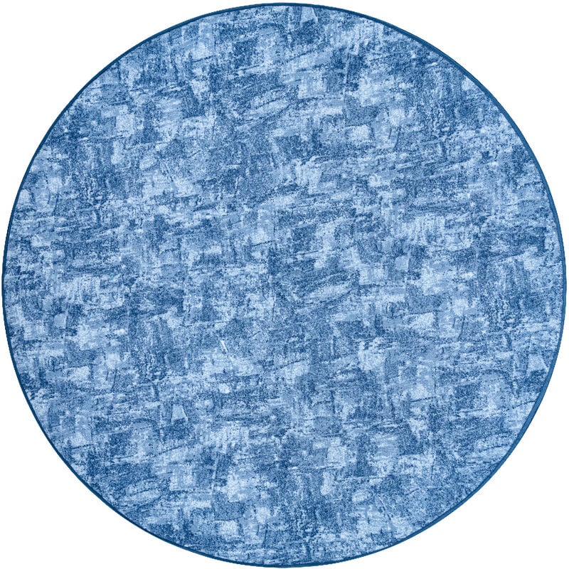 Carpet, round SOLID blue 70 CONCRETE blue round 100 cm