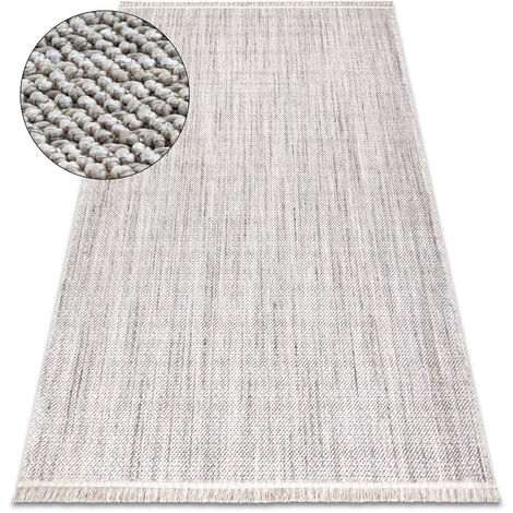 Carpet NANO FH93A Melange, loop, flat woven grey beige 240x330 cm (1/5)