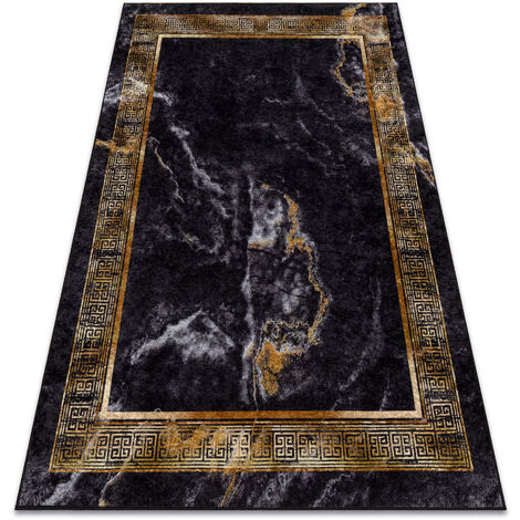 MIRO 51278.809 washing carpet Marble, greek anti-slip - black / gold black 140x190 cm (1/5)