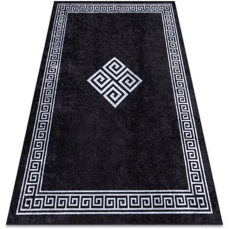 MIRO 52071.804 washing carpet Frame, greek anti-slip - black / white black 120x170 cm (1/5)
