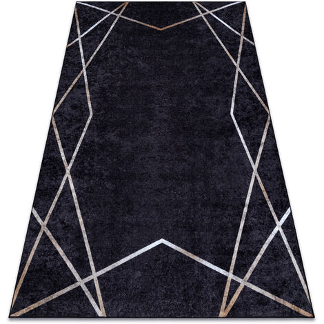 MIRO 51233.811 washing carpet Geometric anti-slip - black black 160x220 cm (1/5)