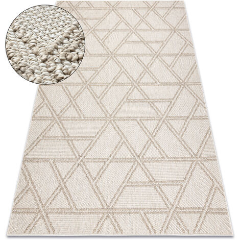 Carpet JERSEY 19241 beige - Rhombuses, geometric structural, loop BOHO beige 60x100 cm (1/5)