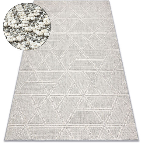 Carpet JERSEY 19241 grey - Rhombuses, geometric structural, loop BOHO  beige 180x270 cm (1/5)