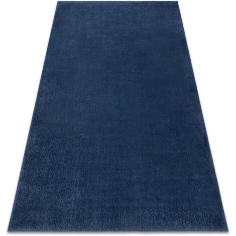 Modern washing carpet LINDO navy blue, anti-slip, shaggy blue 60x100 cm (1/5)