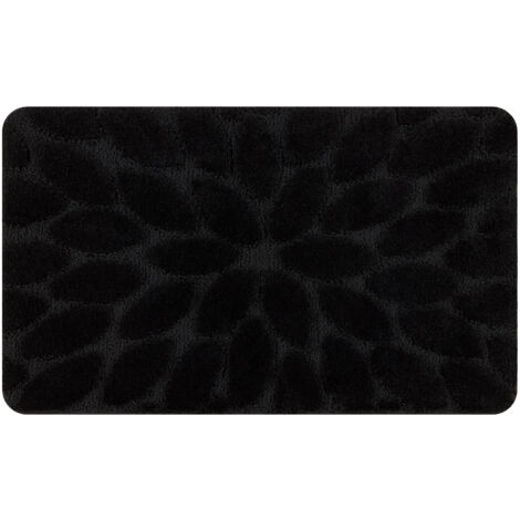 Bathroom rug SUPREME STONES, non-slip, soft - black black 50x80 cm (1/5)