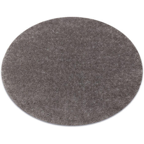 Carpet BUENOS circle 6646 shaggy plain, single color grey grey round 200 cm (1/5)