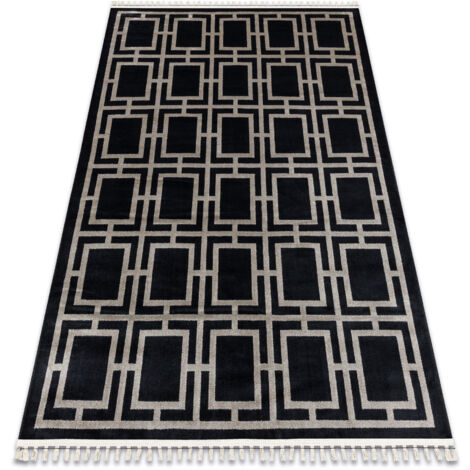 Carpet AMOUR 53078B black - Geometric, lines modern, elegant black 98x200 cm (1/5)