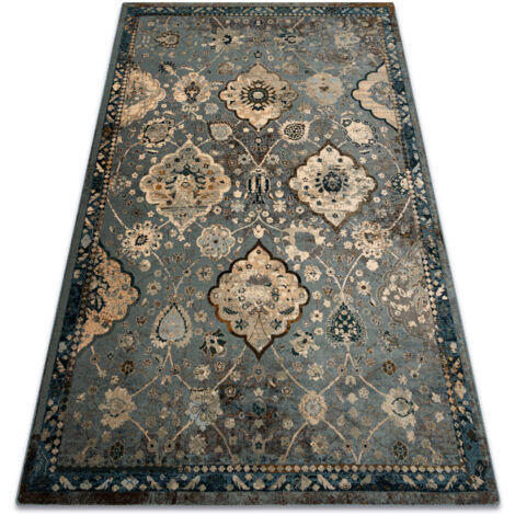 Wool carpet POLONIA Abrash oriental, flowers light blue blue 170x235 cm (1/5)