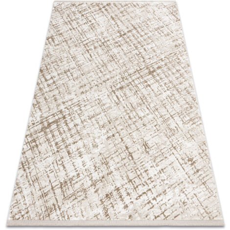 Modern carpet DUKE 51550 beige / cream - Trellis, structured, very soft, fringes beige 280x370 cm (1/5)