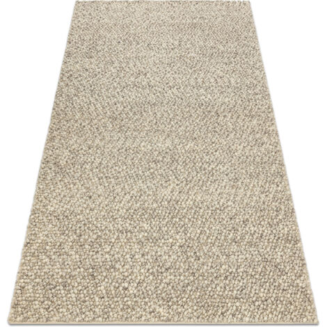 Wool carpet TAHAR 99005G grey / beige - HAND-WOVEN loop, uniform grey 120x180 cm (1/5)