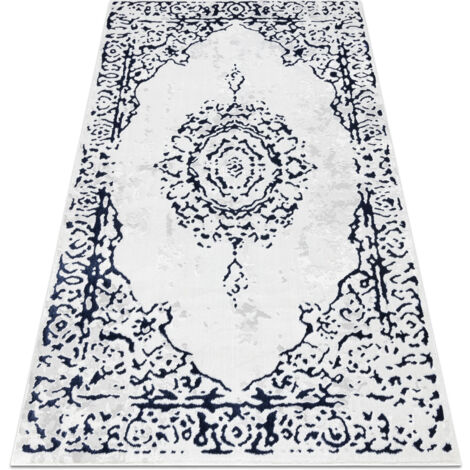 Carpet ALLURE 1961 Ornament, frame - Structural, stylish, glamour white / blue blue 240x330 cm (1/5)
