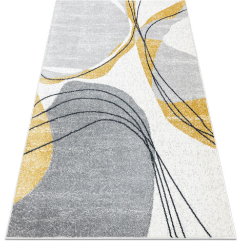 Carpet FUSION 5868 white / yellow - Lines, modern, abstract yellow 180x270 cm (1/5)