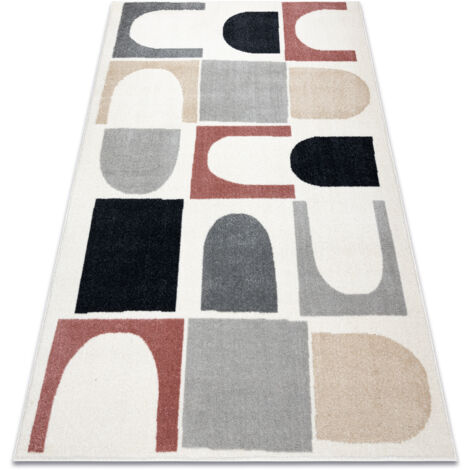 Carpet FUSION 0213 white / dark pink - Geometric, modern, abstract pink 240x330 cm (1/5)