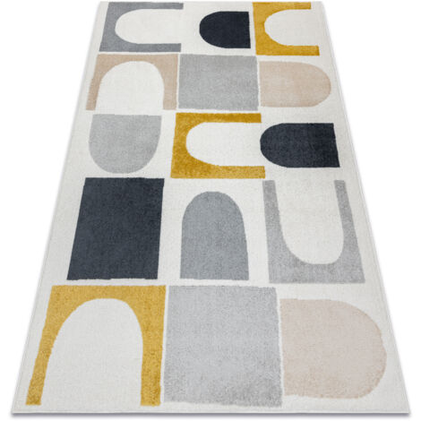 Carpet FUSION 0213 white / yellow - Geometric, modern, abstract yellow 80x150 cm (1/5)