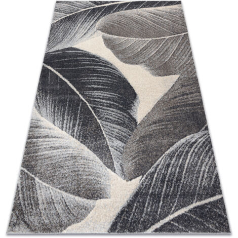 Carpet FUSION 8912 dark grey - Feathers, modern, abstract grey 180x270 cm (1/5)