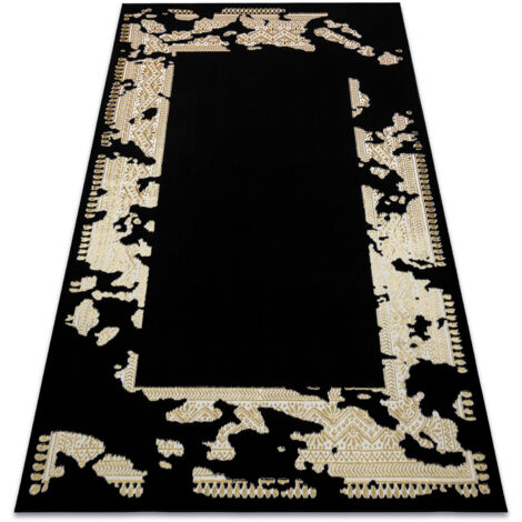 Carpet ALLURE 1965 Frame - Structural, stylish, glamour black / gold black 280x370 cm (1/5)