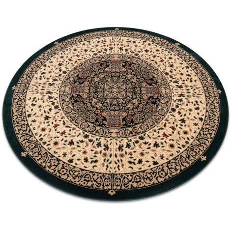 Wool carpet POLONIA circle WITRAŻ stained glass emerald green round 200 cm (1/5)