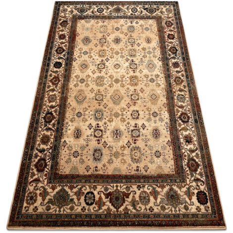 Wool carpet OMEGA AVILA Ornament frame sand beige beige 200x300 cm (1/5)