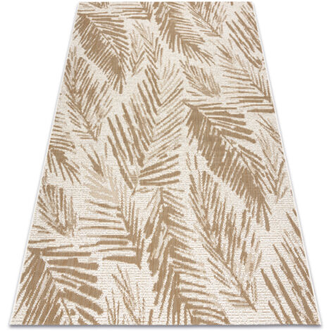 FLAT 48977256 Sisal carpet Palm leaves - natural beige straw color, string beige 160x230 cm (1/5)