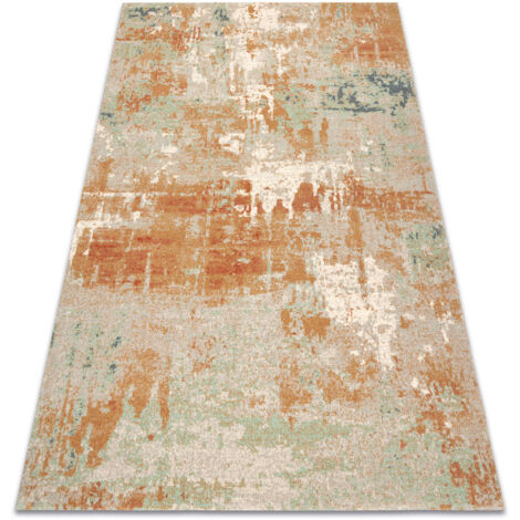 Wool Carpet ABBY 486.13.LA112 OSTA Vintage, modern green / terracotta orange 80x160 cm (1/5)