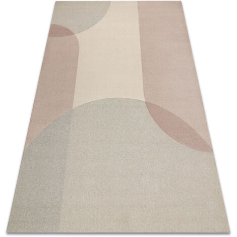 FLUX 461.7.AE200 wool carpet OSTA - Geometric, structural, loft beige / pink beige 80x140 cm (1/5)