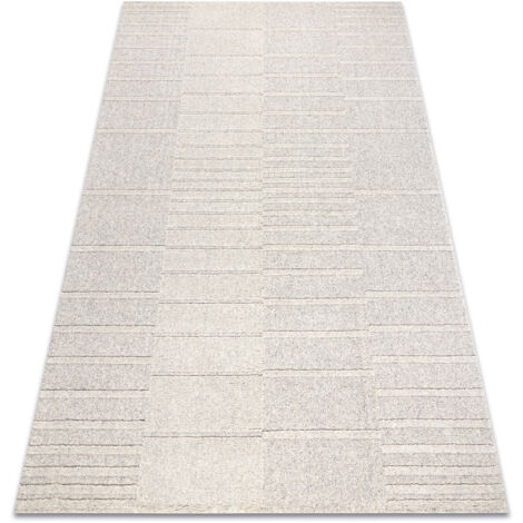 FLUX 461.3.AE121 wool carpet OSTA - Geometric, structural, loft beige / grey beige 160x230 cm (1/5)