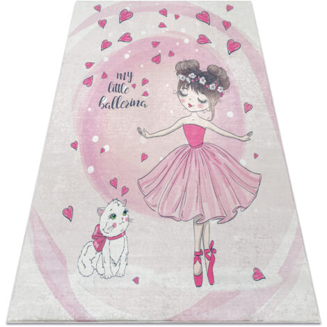 BAMBINO 2161washing carpet Ballerina, kitty for children anti-slip - pink pink 160x220 cm (1/5)