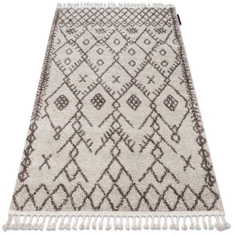 Carpet BERBER TANGER B5940 cream / brown Fringe Berber Moroccan shaggy ...